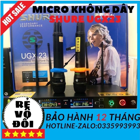 Micro không dây shure ugx23, mic không dây ugx 23, mic k dây ugx23.