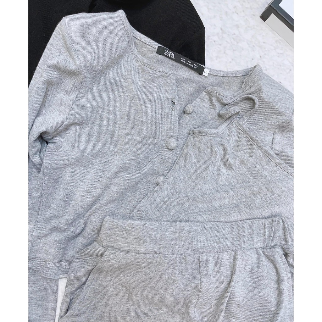 SET QUẦN SUÔNG ÁO CARDIGAN CÚCBỌC