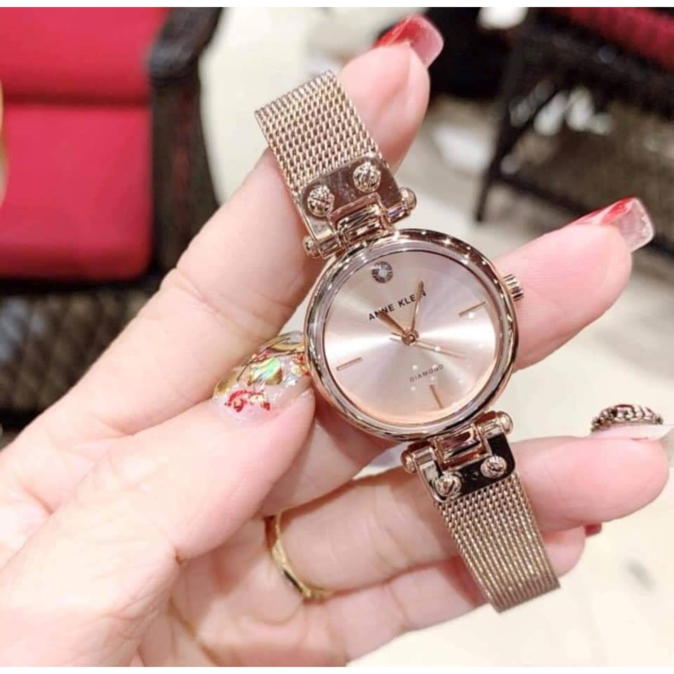 Đồng hồ nữ Anne Klein dây lưới vàng hồng