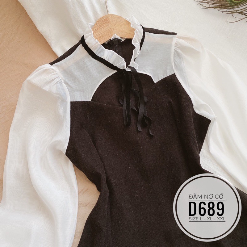 Bigsize Đầm nơ cổ D689