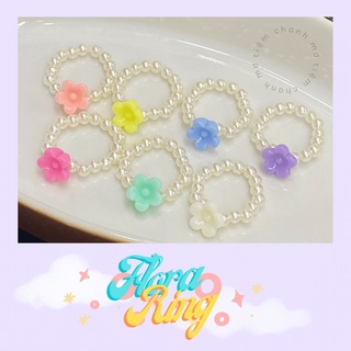 Flora ring - nhẫn xỏ hạt hình bông hoa nhiều màu