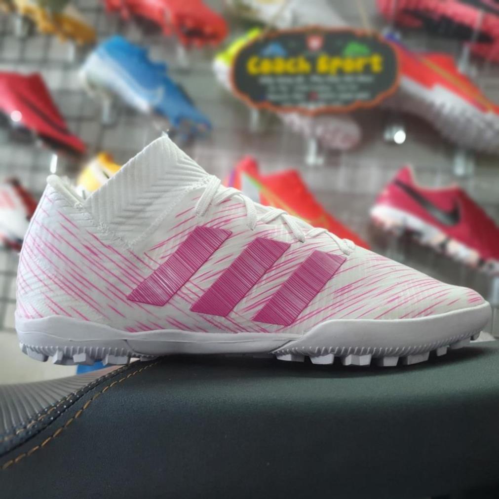 ️⚽ Giày đá bóng sân cỏ nhân tạo giá rẻ cao cấp Adidas . TF hồng trắng .