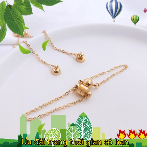 Vòng Cổ Handmade Mạ Vàng 14k Có Khóa Cài Nam Châm