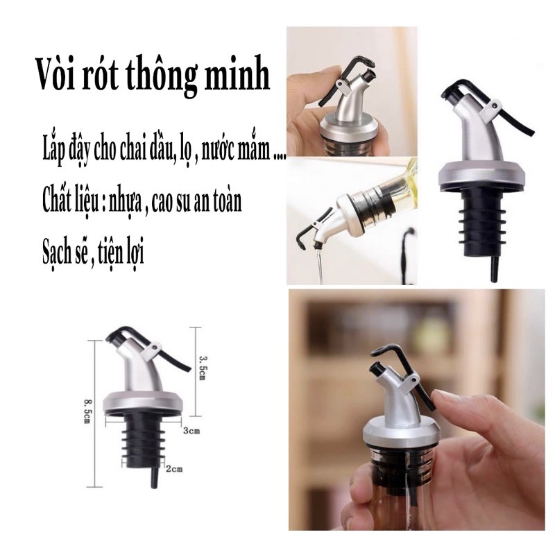 Vòi rót dầu ăn❤️SALE❤️Nắp đậy Thông Minh Cho Chai Lọ Đựng Nước Mắm Dầu Ăn Gia Vị Khác Tiện Dụng QC55 | BigBuy360 - bigbuy360.vn