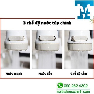 Vòi rửa chén TĂNG ÁP 3 chế độ - Đầu vòi TĂNG ÁP xoay 360 sử dụng 3 chế độ nước