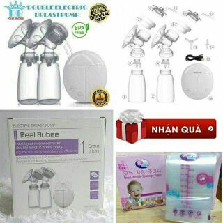 Máy hút sữa điện đôi Realbubee tặng 5 túi trữ sữa GB baby No.02100
