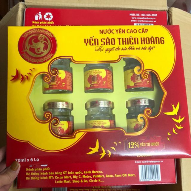 Yến sào Thiên Hoàng 12% (6 lọ x 70ml) | BigBuy360 - bigbuy360.vn