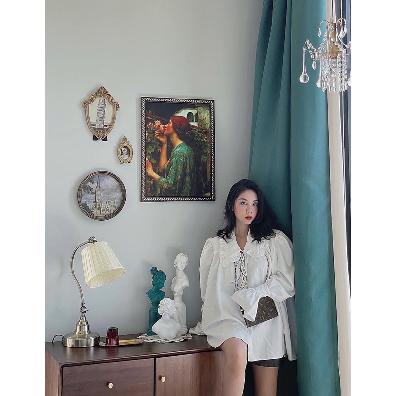 THUYBIESHOP | áo sơmi cổ bèo nơ