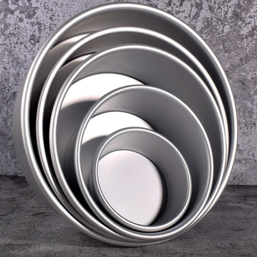 Khuôn Tròn Nướng Bánh Bông Lan Gato Dụng Cụ Làm Bánh Sinh Nhật Đường Kính 2 inchs 4inchs Nhôm Trắng Cao Cấp