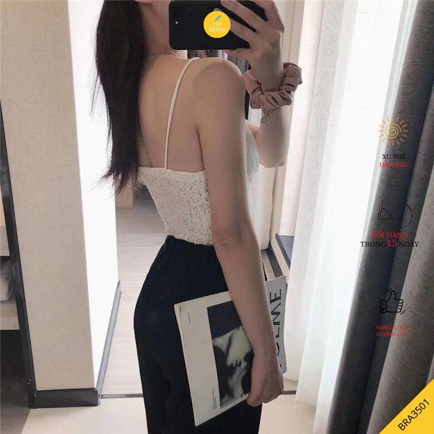 Áo 2 Dây Ren Hoa Cao Cấp Co Dãn Freesize 60kg Tep Fashion - A2D007