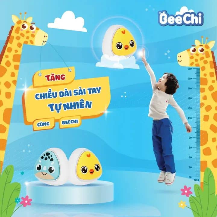 Bộ Chạm Nhảy Tăng Chiều Cao BeeChi Giọng Nói Tiếng Việt Cảm Biến cho bé