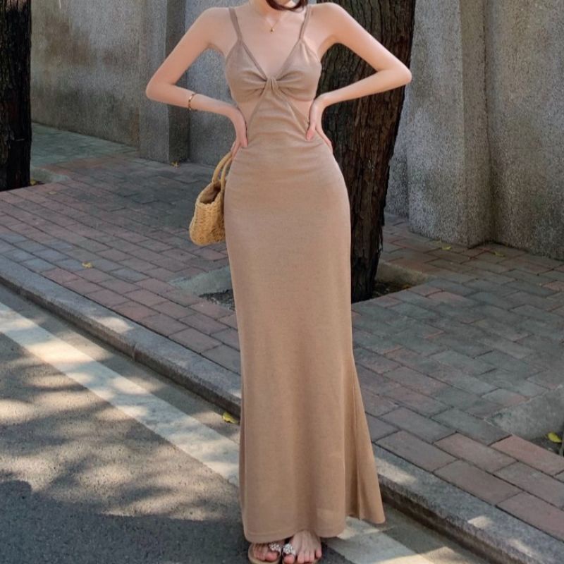 Đầm Hai Dây Cut Eo Siêu Tôn Dáng