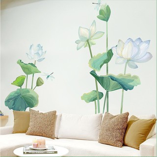 Decal giấy dán tường [PHONG THỦY] Decan Sen an lạc