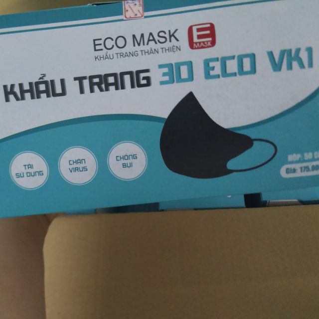 [HÀNG CÓ SẴN] 1 hộp 50 cái Khẩu trang 3D ECO VK1