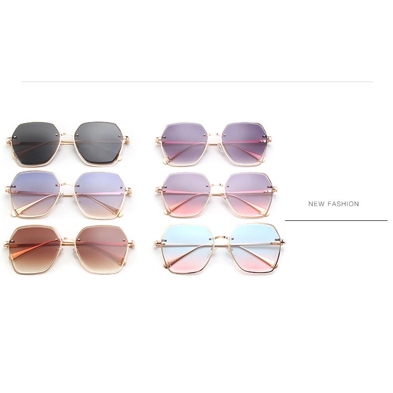 Kính Mát Gọng Vuông Kim Loại Chống Tia UV400 Phong Cách Retro Thời Trang