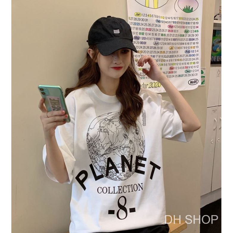 ÁO THUN, ÁO PHÔNG TAY LỠ UNISEX FORM RỘNG OVERSIZE PLANET M218 NTSHOP