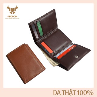 [NOW SHIP] Bóp Ví Nam Thời Trang Da Bò Nappa Cao Cấp, Ví Da Nam Đứng 18 Ngăn Gập 3 Khoá Bấm