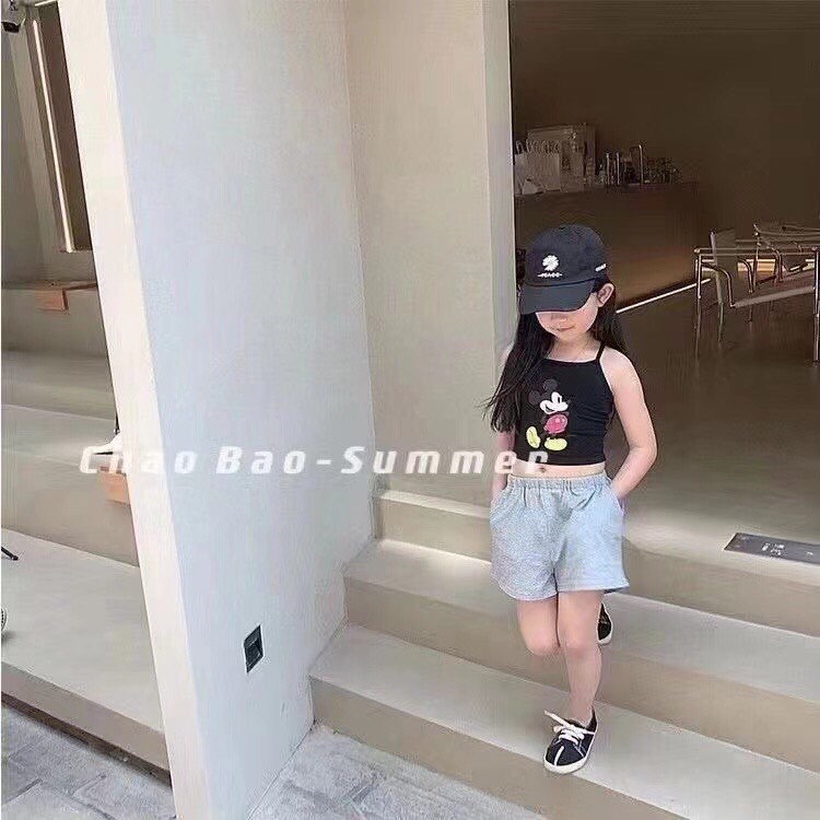 Aó 2 dây Mickey ôm croptop cho bé size 110-160 (3-10 tuổi)-AG373,AG374