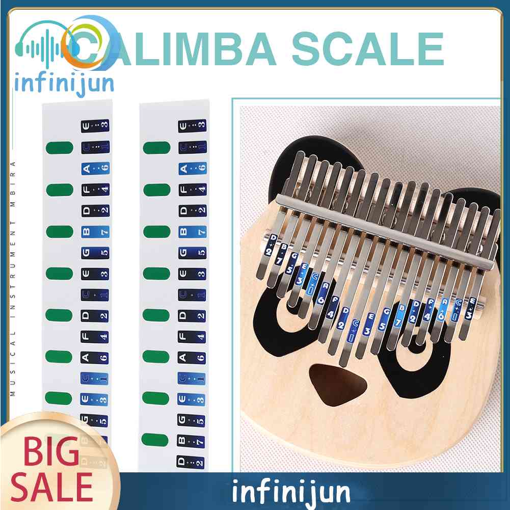 Set 2 Miếng Dán Ghi Chú Hình Đàn Kalimba Cho Đàn Piano