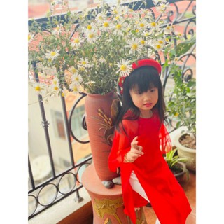 Áo dài lụa cách tân mềm mịn cho bé 9-30kg