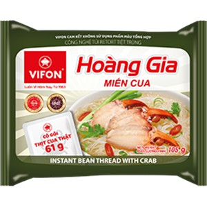 Set 5 gói Phở/ Bún bò Huế/ Bánh đa cua/ Hủ tiếu Nam Vang Hoàng Gia 120g