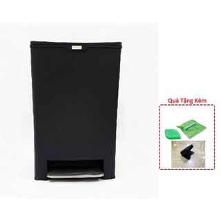 Thùng rác fitis mega đạp chân sơn đen spl2-901