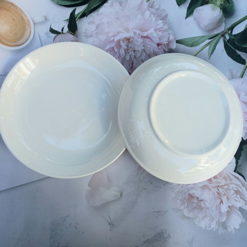 Đĩa sứ 9 inch - Đĩa sứ trắng trơn