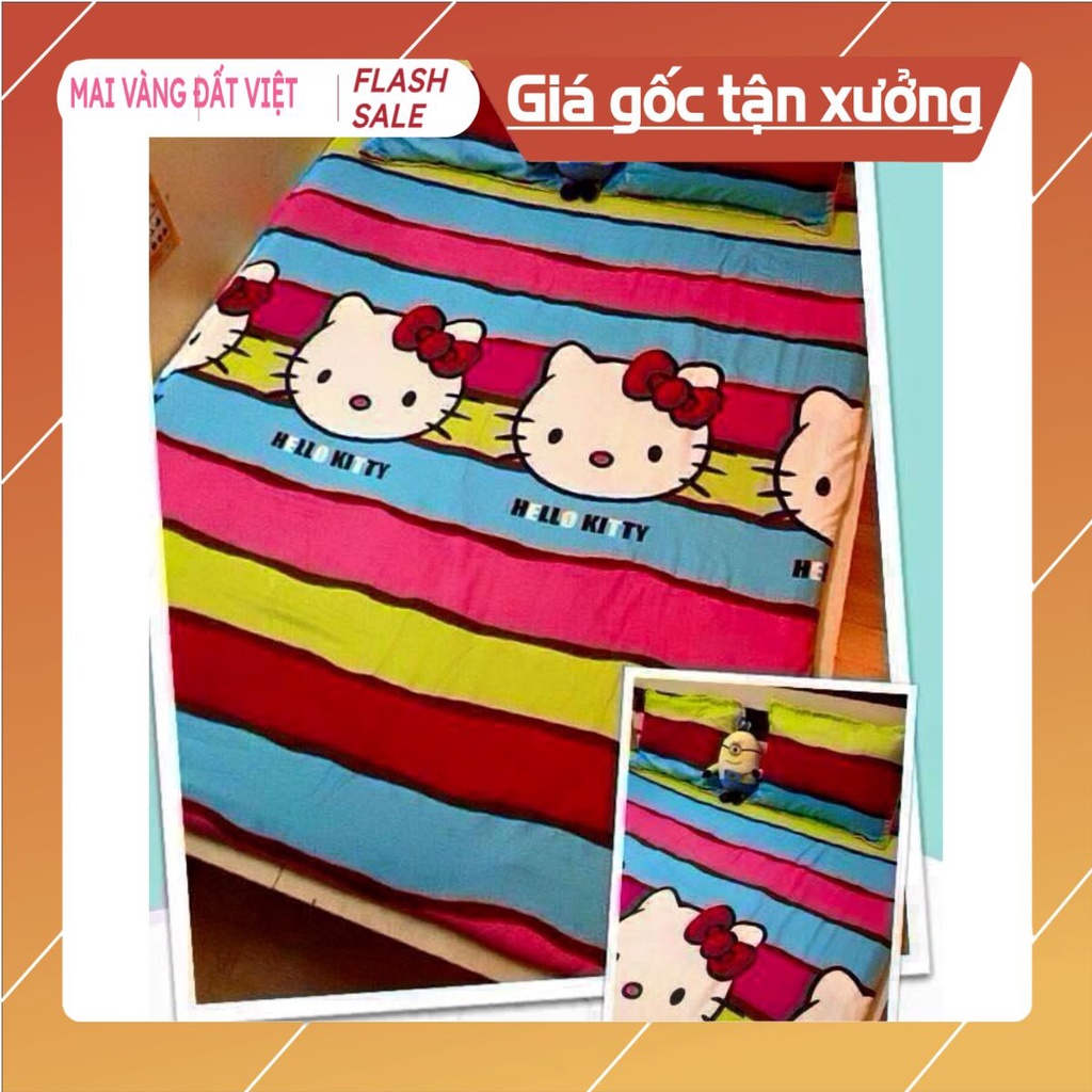 mvdv Bộ ga gối 1m6x2m hello kitty 4 màu