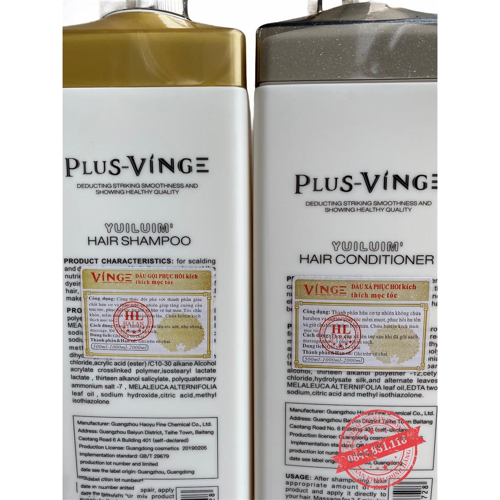 Bộ Dầu Gội Xả Collagen Vinge 1000ML  Ngăn Rụng Tóc Phục Hồi Tóc Hư Tổn  Chính Hãng CT52