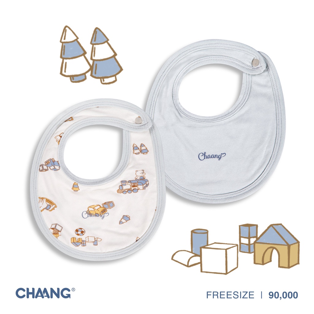 Chaang set yếm tròn 2 chiếc cho bé sơ sinh chất cotton [Active - SS2022D06]