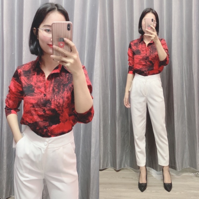 (ảnh thật + video) sơ mi lụa