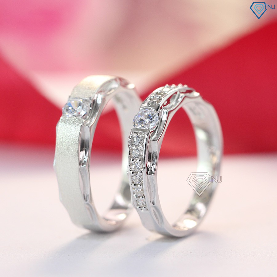 Nhẫn đôi bạc đẹp giá rẻ, nhẫn cặp bạc đẹp giá rẻ ND0176 - Trang Sức TNJ