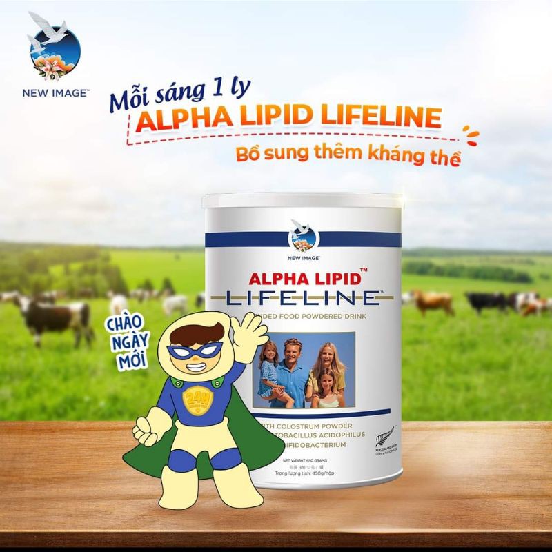 Sữa non ALPHA LIPID LIFELINE 450g _ Tặng kèm ly lắc sữa