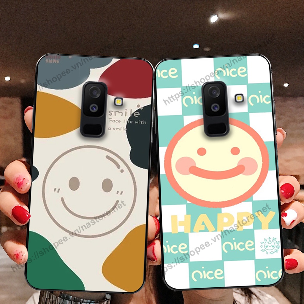 Ốp lưng Samsung J8 mặt cười, họa tiết caro đơn giản đẹp cute