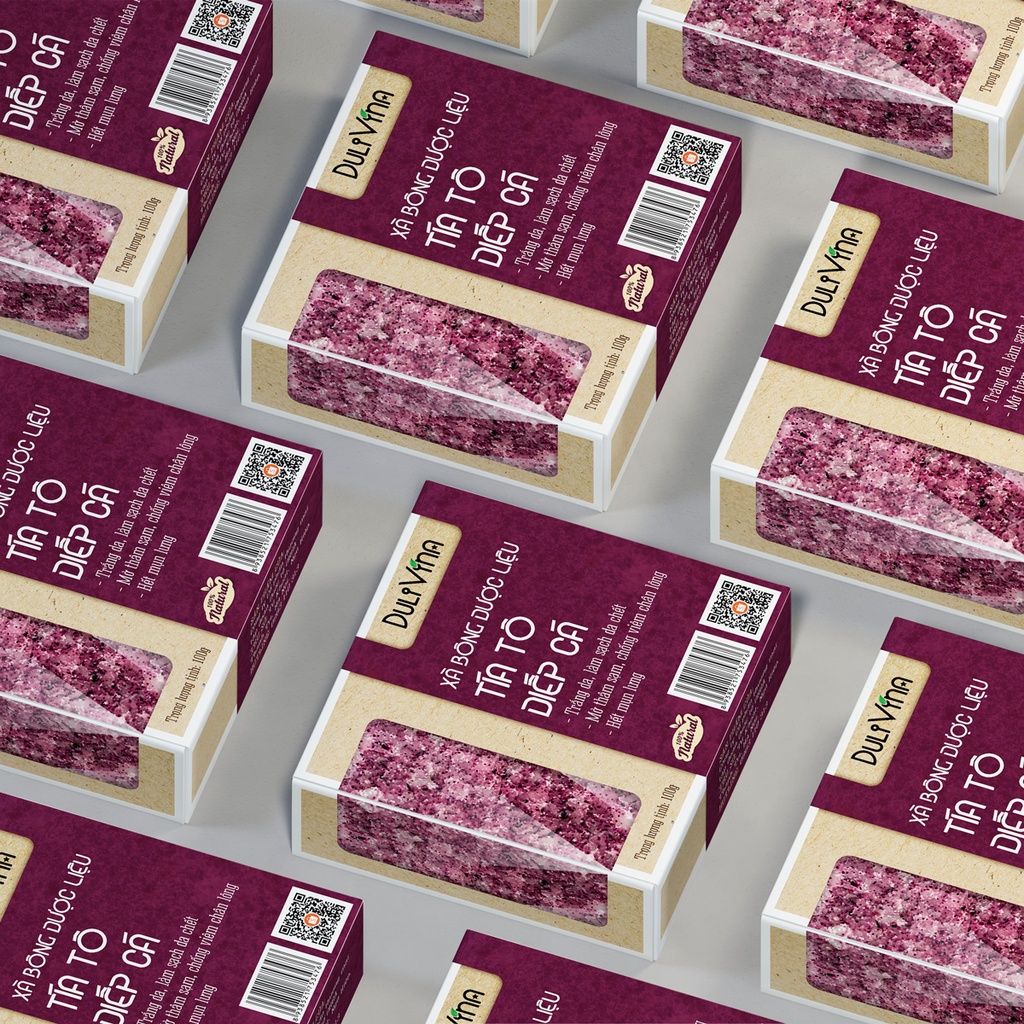 Xà bông Dược liệu DuliVina Tía Tô Diếp Cá Giúp Sáng Da, Hết Mụn100g