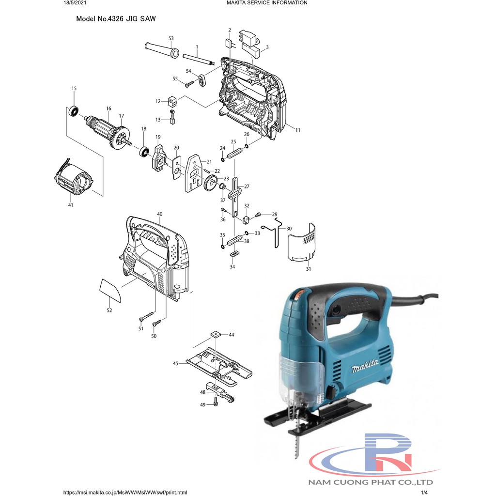 Rô to + Stator máy cưa lọng Makita 4326/4327/4328