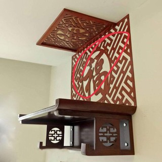 bàn thờ gỗ sồi nga 69cm kèm chắn khói