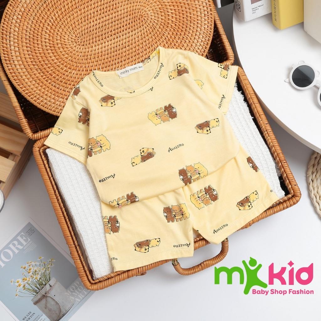 Bộ Minky Mom Cộc Tay Bộ Mimky Mom Tai Thú siêu mềm mịn mát cho bé trai bé gái