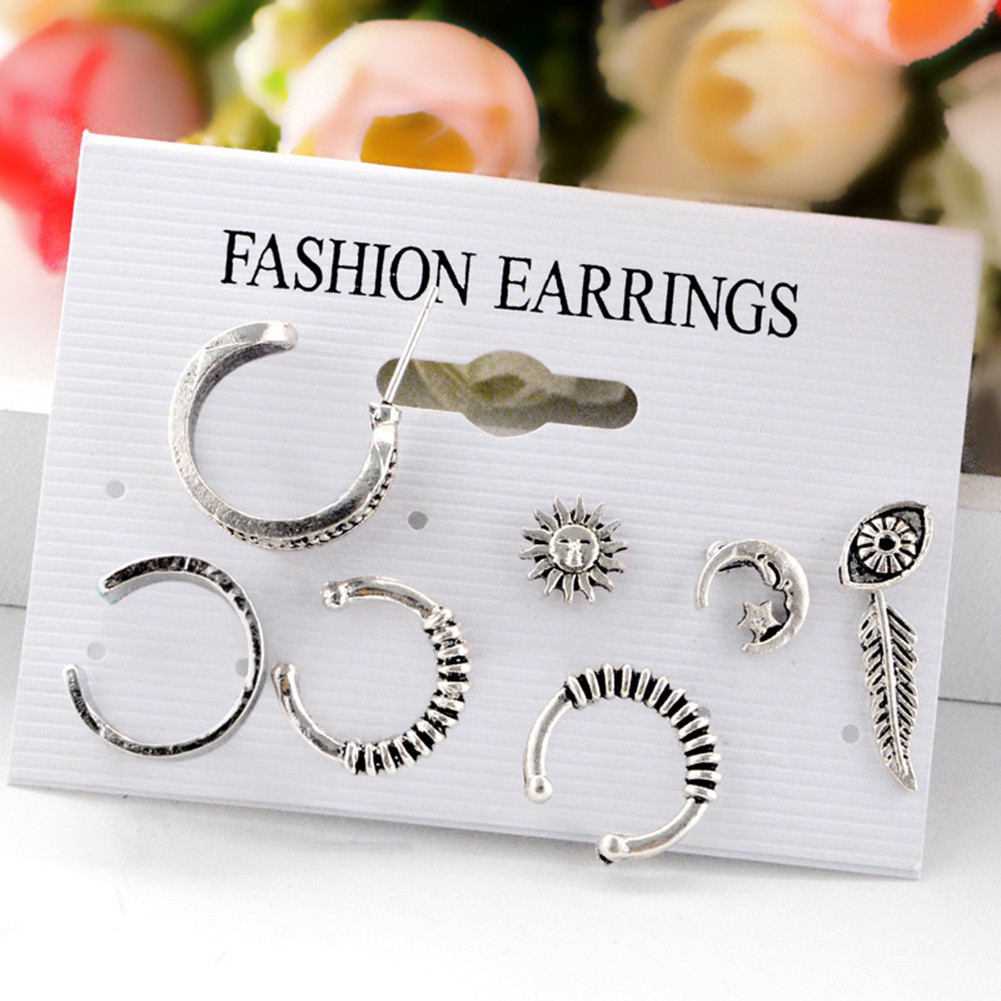 Đôi Khuyên Tai Kim Loại Hình Lông Vũ Thời Trang Cho Nữ