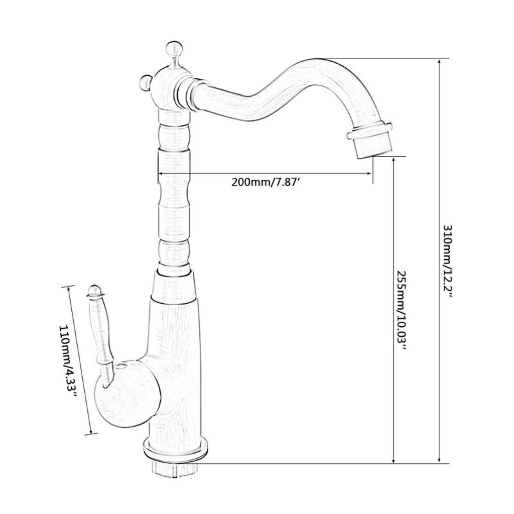 Vòi lavabo bằng đồng, Vòi chậu rửa mặt nóng lạnh bằng đồng tặng kèm bộ phụ kiện lắp đặt (BH 1 đổi 1 trong vòng 24 tháng)