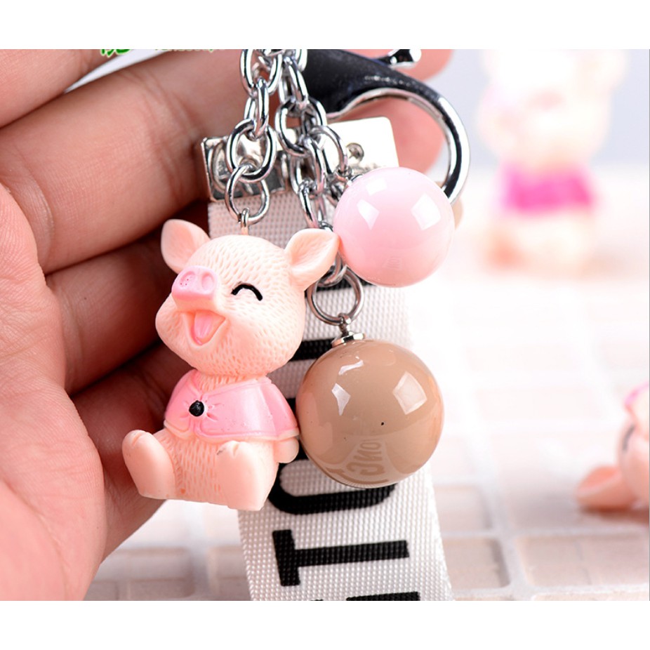 Mô hình 06 chú lợn con màu hồng cho các bạn làm móc chìa khóa, trang trí tiểu cảnh