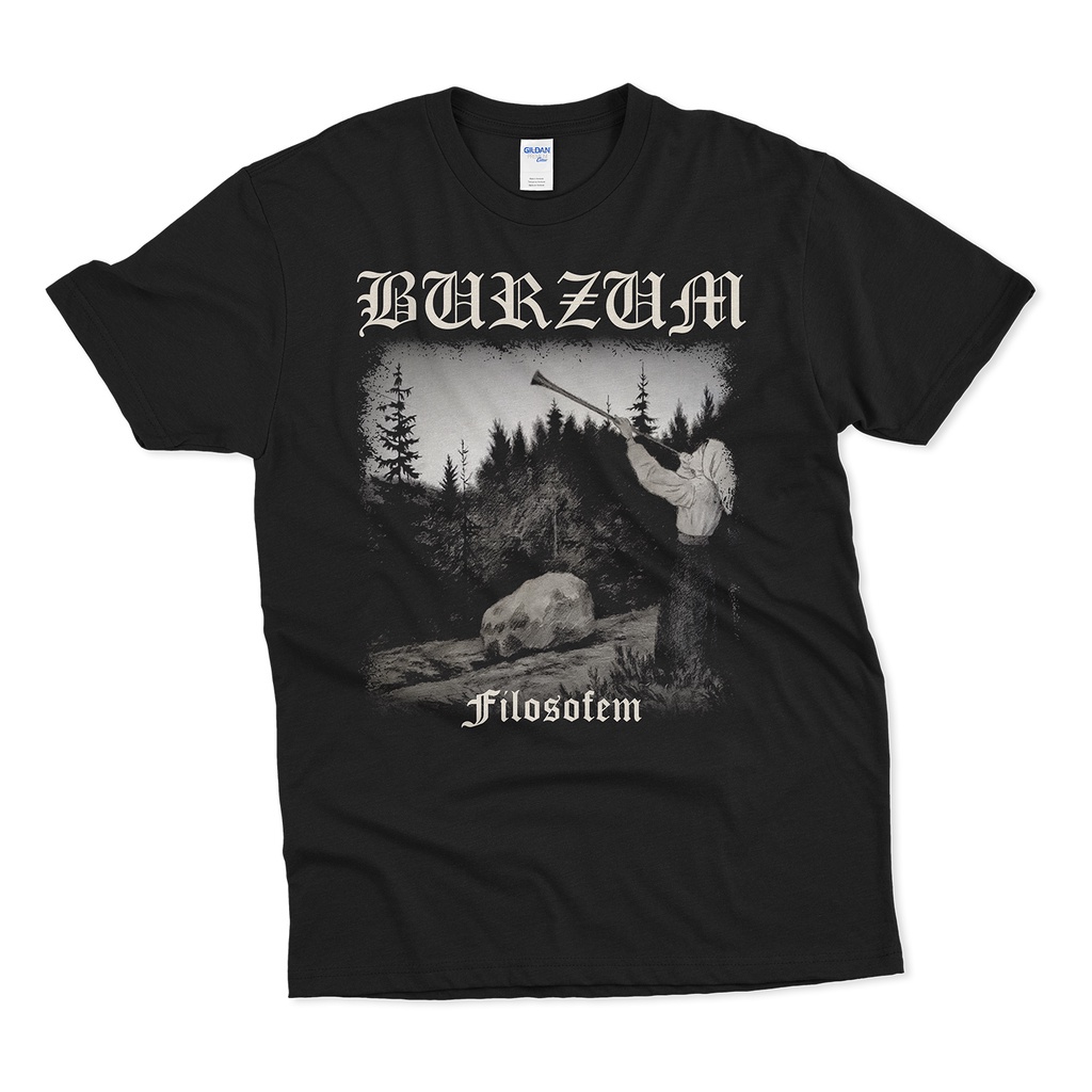 Áo Thun 100% cotton Màu Đen In Họa Tiết Ban Nhạc Rock Burzum Phong Cách Vintage Cho Nam