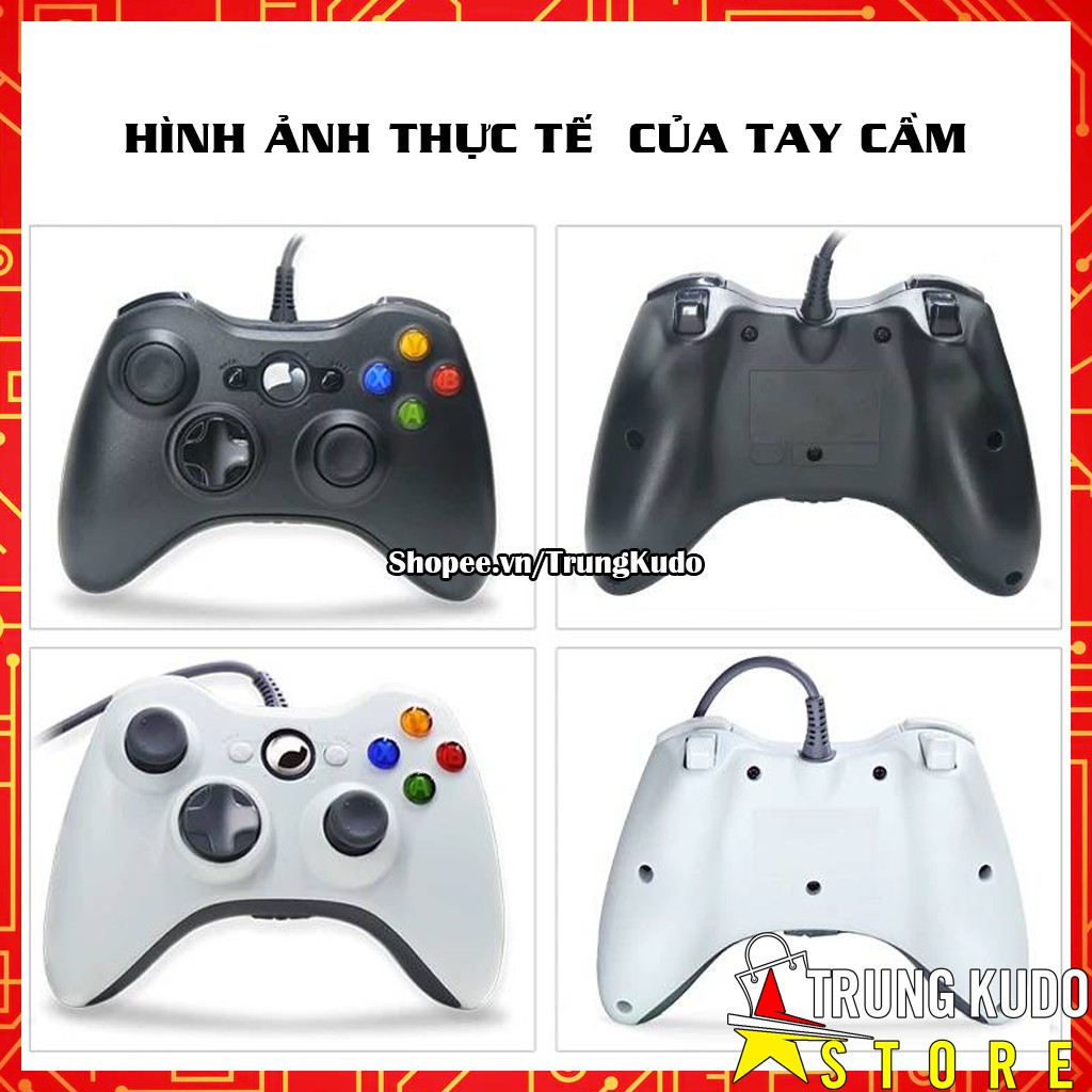 Tay Cầm Xbox 360 Có Rung Kết Nối Được Với PC, Điện Thoại Android, Laptop, TV, PS3 Và Có Nhiều Màu