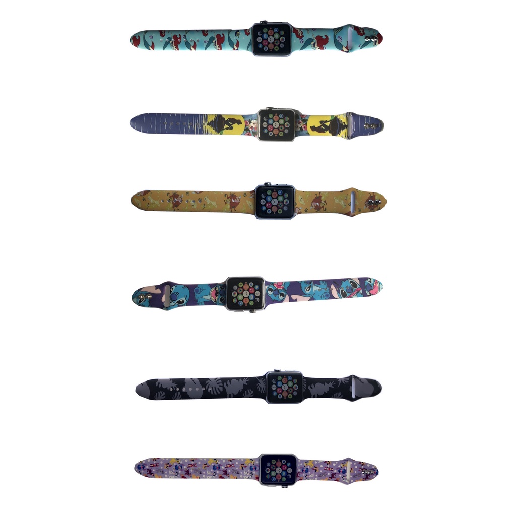Ốp Bảo Vệ Bằng Silicone Hình Mickey / Stitch / Vua Sư Tử Hoạt Hình Cho Apple Watch Series 8 7 6 SE 5 4 3 2 1 iWatch 38 40 41 42 44 45MM