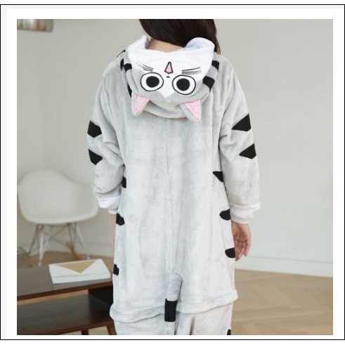 Bộ Đồ Ngủ Liền Thân Hình Mèo Đáng Yêu Cho Nam Nữ