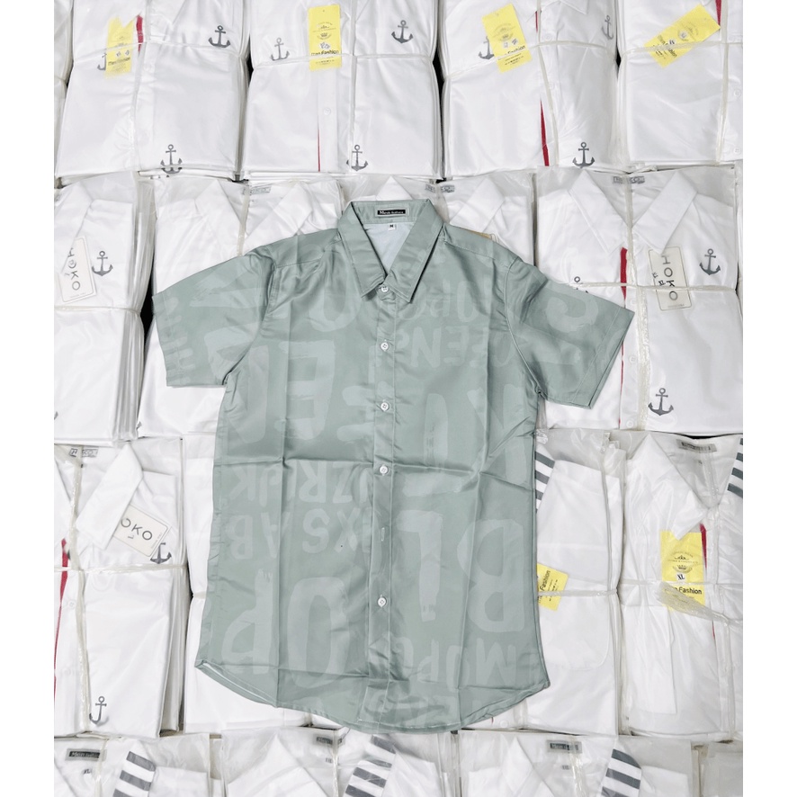(Free Ship) Hàng Hot Mẫu Mới ÁO Sơ MI Nam Tay Ngắn In CHìm  Thời Trang Lịch Lãm Sang Trọng HÌnh Thật Shop Tự CHụp Kèm Vi