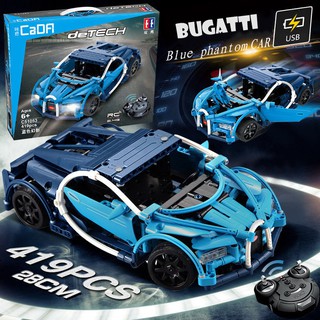 Đồ Chơi Lắp Ráp Xếp Hình Xe Ô Tô Điều Khiển Từ Xa RC Bugatti Blue Phantom Car No.C51053 Với 419 Chi Tiết