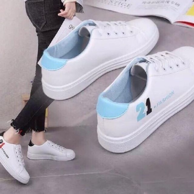 Giày sneaker nữ đen/hồng/xanh siêu đẹp