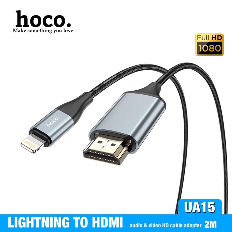 CHÍNH HÃNG Cáp hdmi cho iphone ipad chuyển đổi lighting sang hdmi phản chiếu màn hình iphone ipad hoco UA15 - CCN