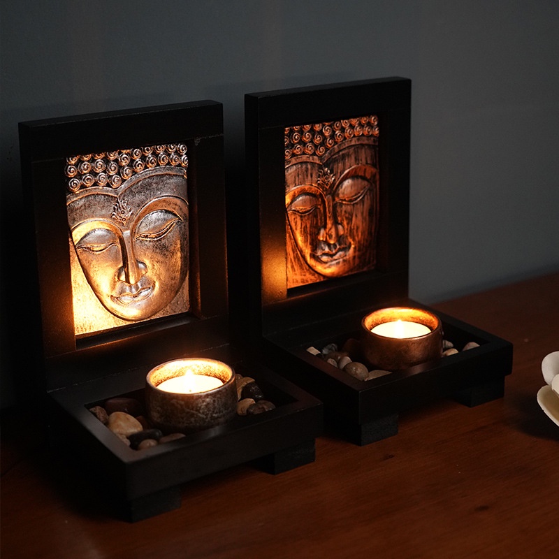 Hộp Nến Diện Phật Trang Trí Nhà Cửa SG.DECOR decor Spa bàn trà  decor phối cảnh Trang Trí Bàn Cát Đồ Trang Trí góc thiền